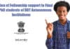 Extension of Fellowship support to Final Year PhD students of DBT Autonomous Institutions Extension of Fellowship support