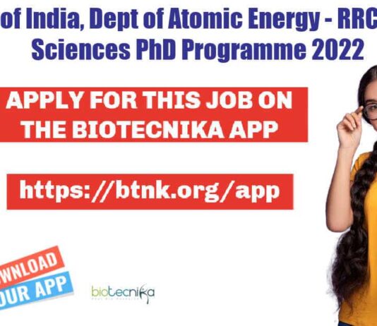 RRCAT Life Sciences PhD