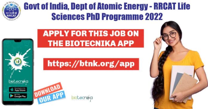 RRCAT Life Sciences PhD