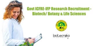 ICFRE-IFP Life Science Jobs