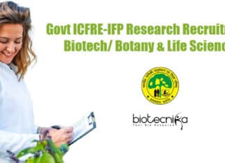 ICFRE-IFP Life Science Jobs