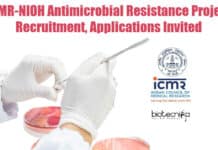 ICMR-NIOH Antimicrobial Resistance Project Recruitment, Applications Invited ICMR-NIOH JRF Job