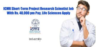 ICMR Project Research Job