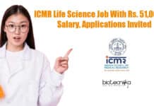 ICMR Life Science Job With Rs. 51,000 pm Salary, Applications Invited ICMR Project Research Scientist