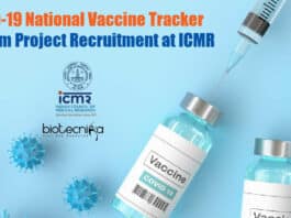 COVID-19 National Vaccine Tracker Platform Project Recruitment at ICMR ICMR Project Scientist Recruitment