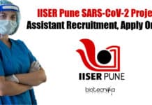 IISER Pune SARS-CoV-2 Project Assistant Recruitment, Apply Online IISER Pune Project