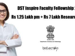 Inspire Faculty Fellowship 2021