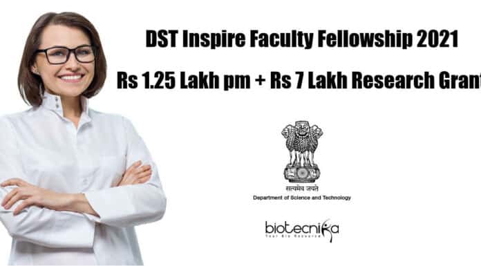 Inspire Faculty Fellowship 2021