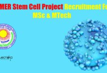 JIPMER Stem Cell Project Recruitment For MSc & MTech JIPMER Stem Cell Project