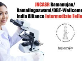 JNCASR Intermediate Fellowship