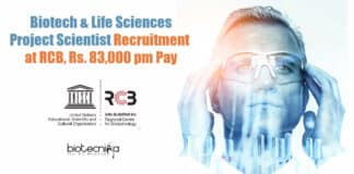 RCB Project Scientist Vacancy