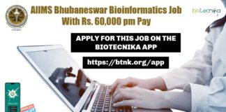 AIIMS Bhubaneswar Bioinformatics Job