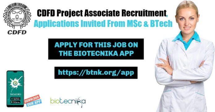CDFD Project Associate Recruitment