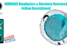NIMHANS Biophysics & Biochem Research Fellow Recruitment NIMHANS Job Research Fellow