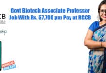 Govt Biotech Associate Professor
