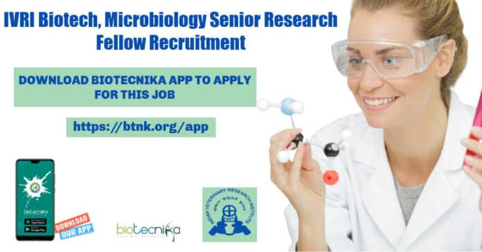ICAR-IVRI Microbiology SRF Job