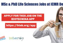 ICMR Delhi Life Sciences Jobs With Up to Rs. 54,000 pm Salary ICMR Delhi Life Sciences