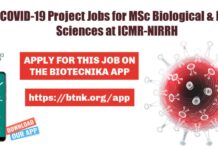 Intranasal Mucosal Vaccine For COVID-19 Project Recruitment at ICMR-NIRRH ICMR-NIRRH Project Jobs
