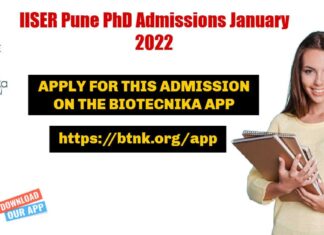 IISER Pune Admissions 2022