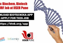IISER Pune Biochem & Biotech Project Assistant / JRF Recruitment IISER Pune PA