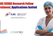 ILBS CCRAS Research Fellow Recruitment, Applications Invited ILBS SRF Jobs