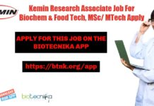 Kemin Research Associate Job