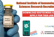 National Institute of Immunology Life Sciences Research Recruitment Life Sciences NII Associate