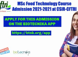 MSc Food Tech Admission