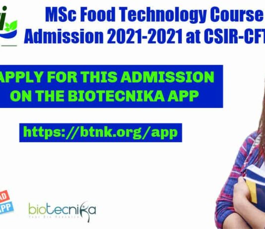 MSc Food Tech Admission