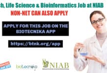 NIAB Project Job For Biotech, Life Science & Bioinformatics – Apply Online NIAB Research Job