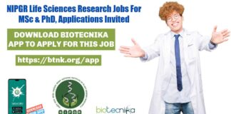 NIPGR Research Jobs For