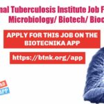 Govt National Tuberculosis Institute Recruitment, Applications Invited National Tuberculosis Institute Recruitment