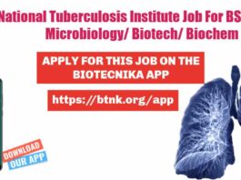 National Tuberculosis Institute Recruitment