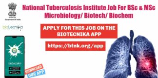 National Tuberculosis Institute Recruitment