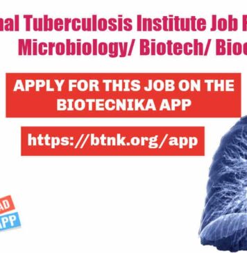 National Tuberculosis Institute Recruitment