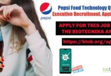 Pepsi Food Technology Quality Executive Recruitment, Apply Online Pepsi Food Technology Quality