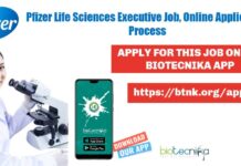 Pfizer Life Sciences Executive Job, Online Application Process Pfizer Life Sciences Executive