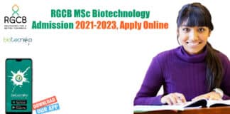 RGCB MSc Biotechnology Admission