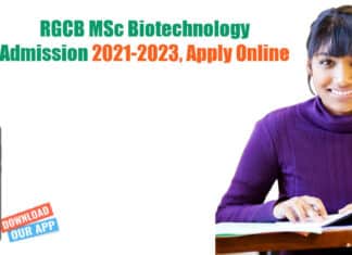 RGCB MSc Biotechnology Admission