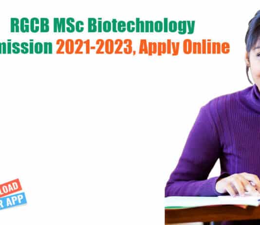 RGCB MSc Biotechnology Admission