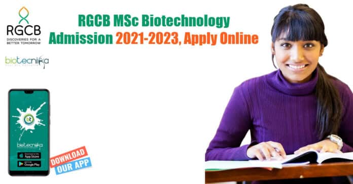 RGCB MSc Biotechnology Admission