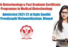 MTech Biotech & PGCMB Admission 2021-22 at Rajiv Gandhi Proudyogiki Vishwavidyalaya, Bhopal RGPV Admissions 2021-22