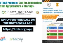 RKVY-RAFTAAR Program: Call for Applications from Agripreneurs & Startups RKVY-RAFTAAR Program