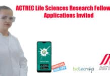 ACTREC Life Sciences Research Fellow Job, Applications Invited SRF Recruitment at ACTREC