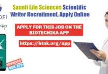 Sanofi Life Sciences Scientific Writer Recruitment, Apply Online Sanofi Life Sciences Writer
