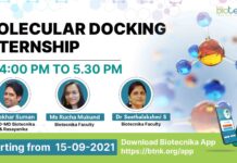 FREE Molecular Docking Internship Starts 15th Sept 2021 – Check Details & Schedule Molecular Docking Internship