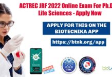 ACTREC JRF 2022