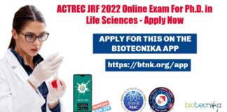 ACTREC JRF 2022
