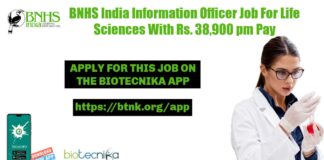 BNHS Jobs For Life Sciences