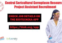 Govt Central Sericultural Germplasm Resources Centre Biological & Life Sciences Recruitment CSGRC Silk Board Job
